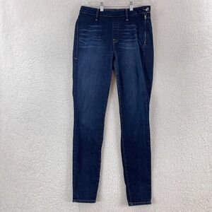 Good American Blue Denim High Waisted Skinny Jeans Womens Side Zip Casual Size 8